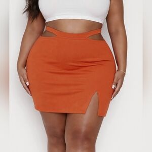 The Drop Waist Cut-Out Valentina Fire Orange Skirt Size 2X